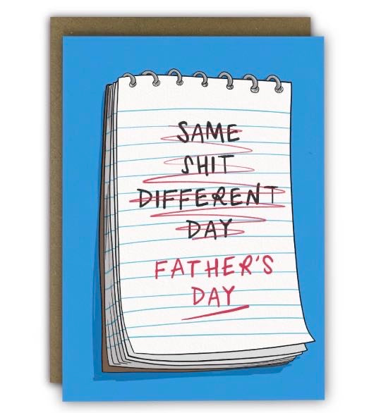 Funny Father’s Day Card “Same Shit” Notepad Joke