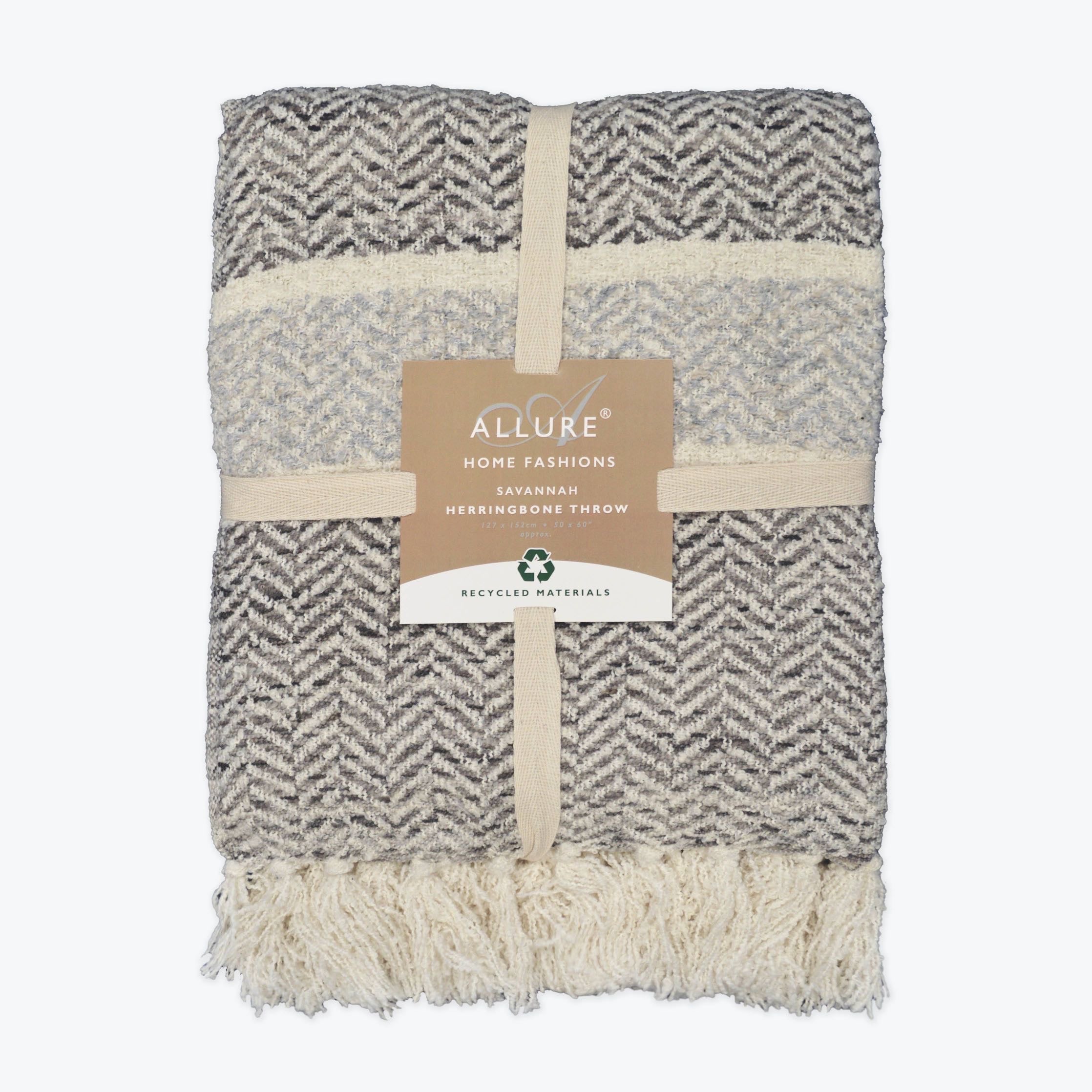 Savannah Herringbone Throw Blanket - 100% Recycled Materials
