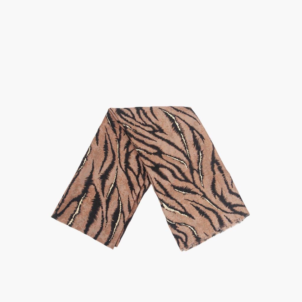 Brown Tiger Stripe Lightweight Scarf