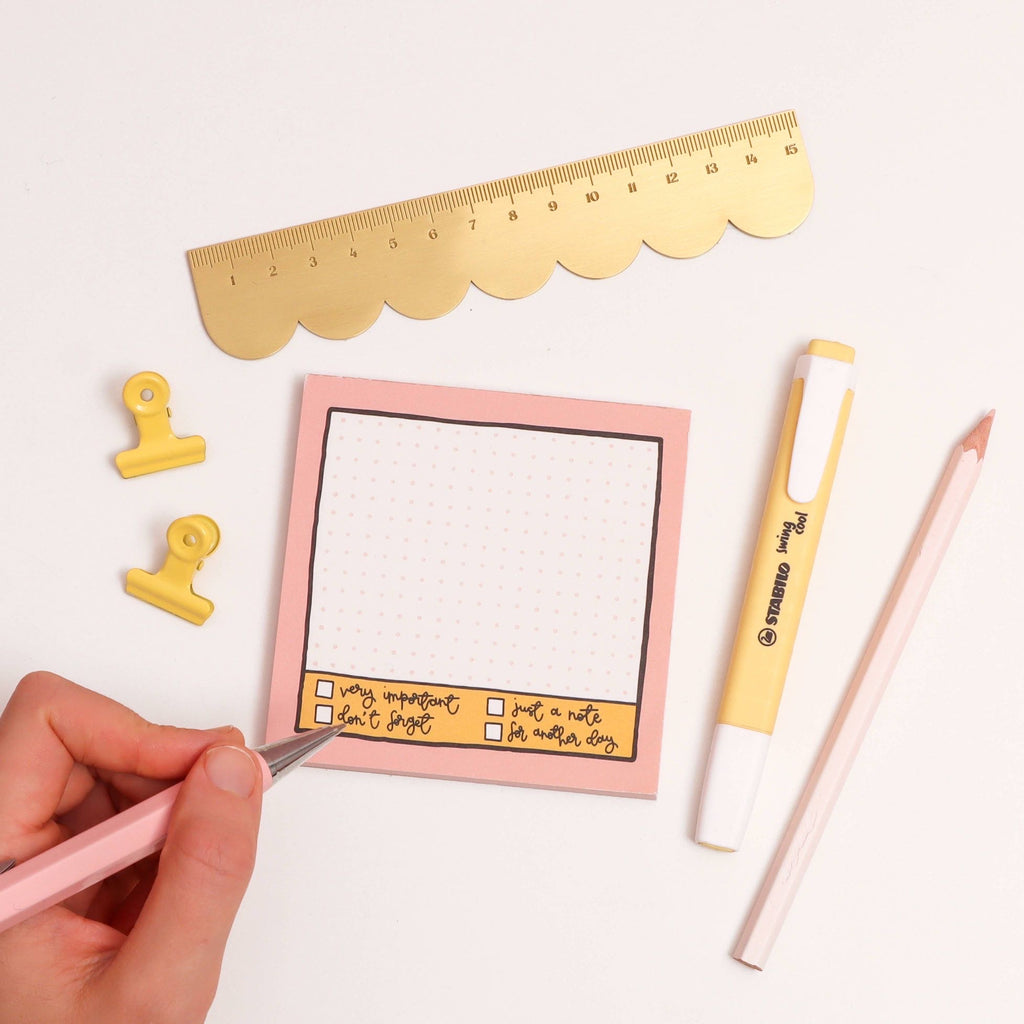 Memo pad - pink grid - Oh Laura (A5)