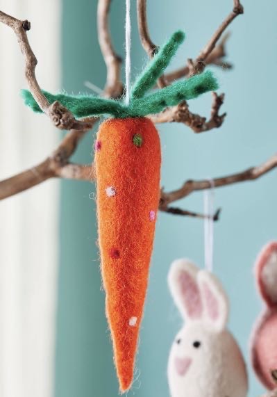 Felt Dotty Rainbow Carrot Decoration