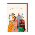 Happy birthday animal greeting card