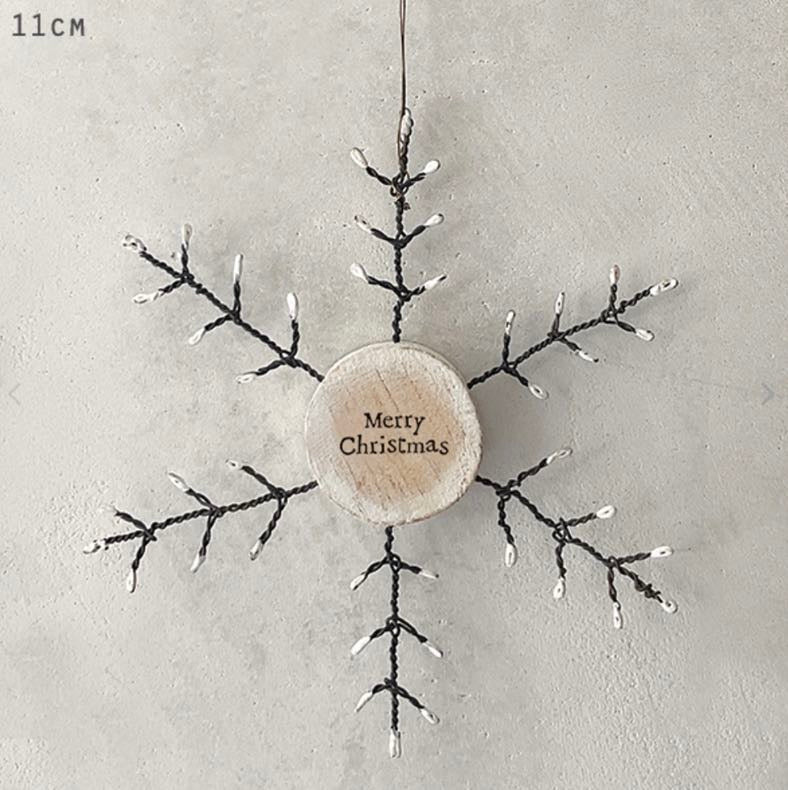 Merry Christmas snowflake wire decoration from east of india