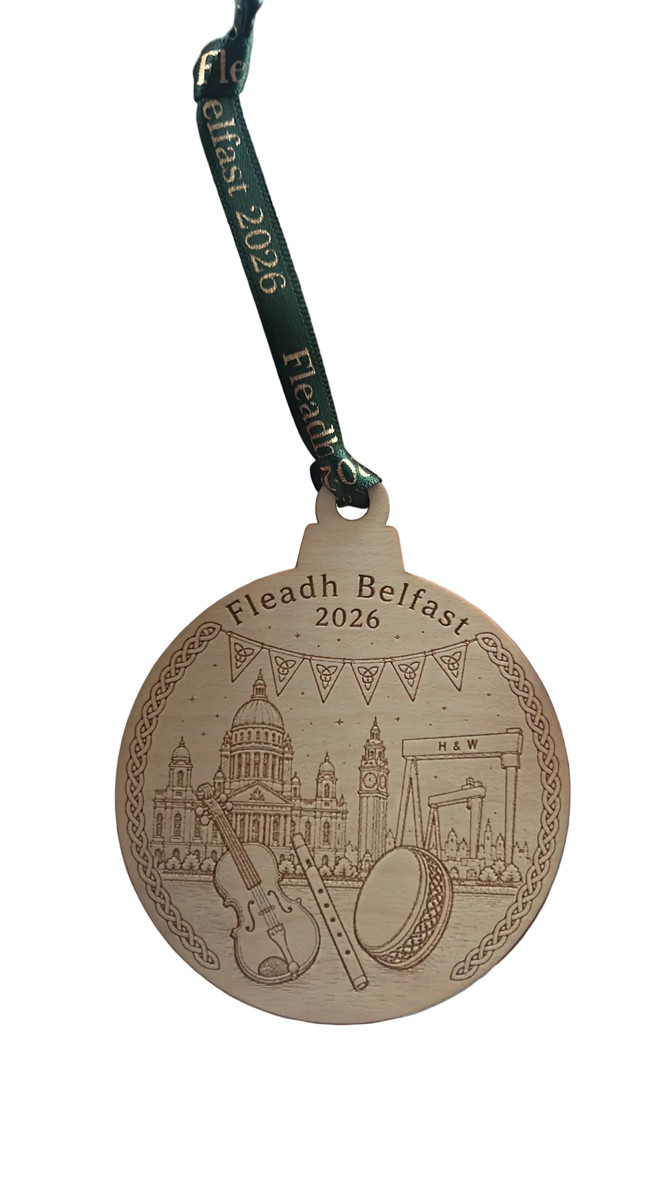 Fleadh Belfast 2026 Wooden Hanging Decoration – Exclusive Belfast Souvenir