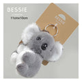 Bessie London koala plush keyring bag charm in grey and white (11cm x 10cm)