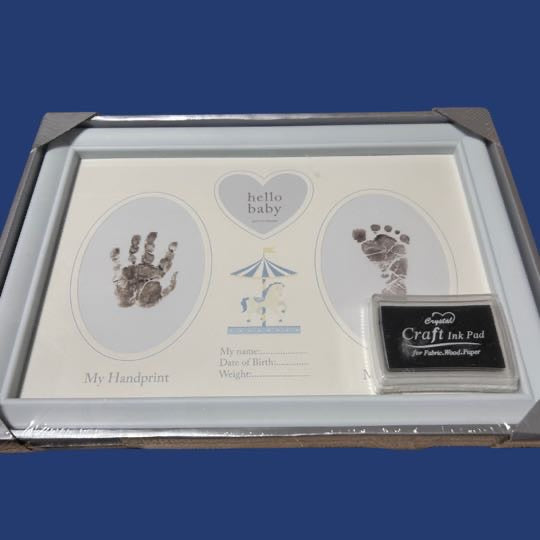 Hello Baby Handprint/Footprint Baby Boy Frame