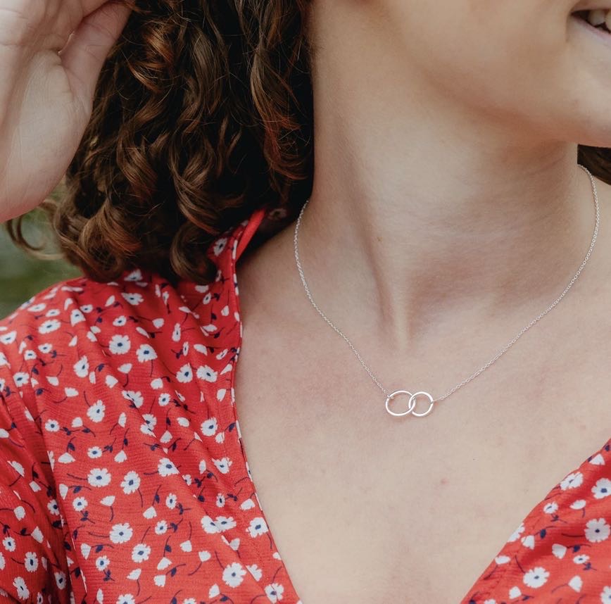 Silver Interlinked Circle Necklace