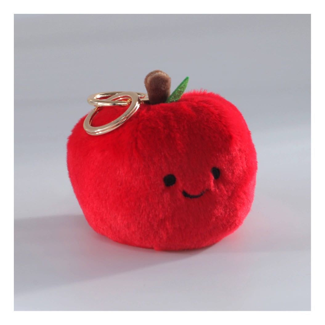 Bessie London Apple Plush Keyring | Cute Bag Charm