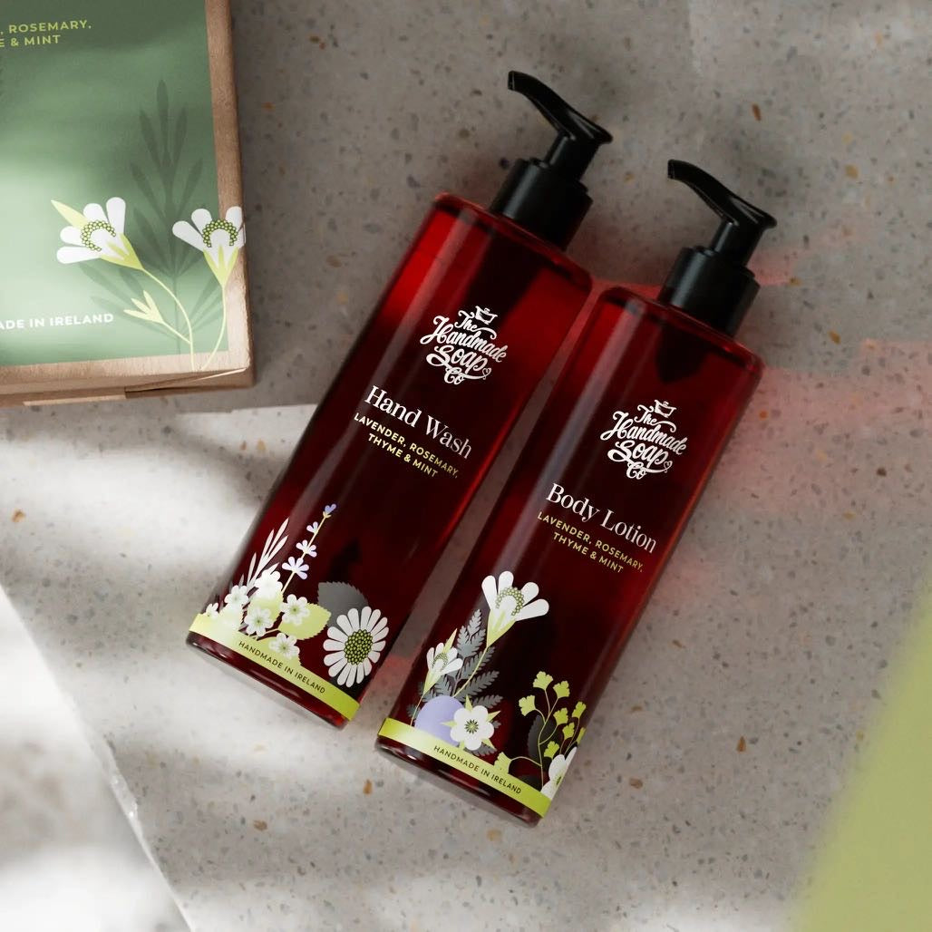 Hand Wash & Hand Lotion Duo - Lavender Rosemary Thyme & Mint - The Handmade Soap Co