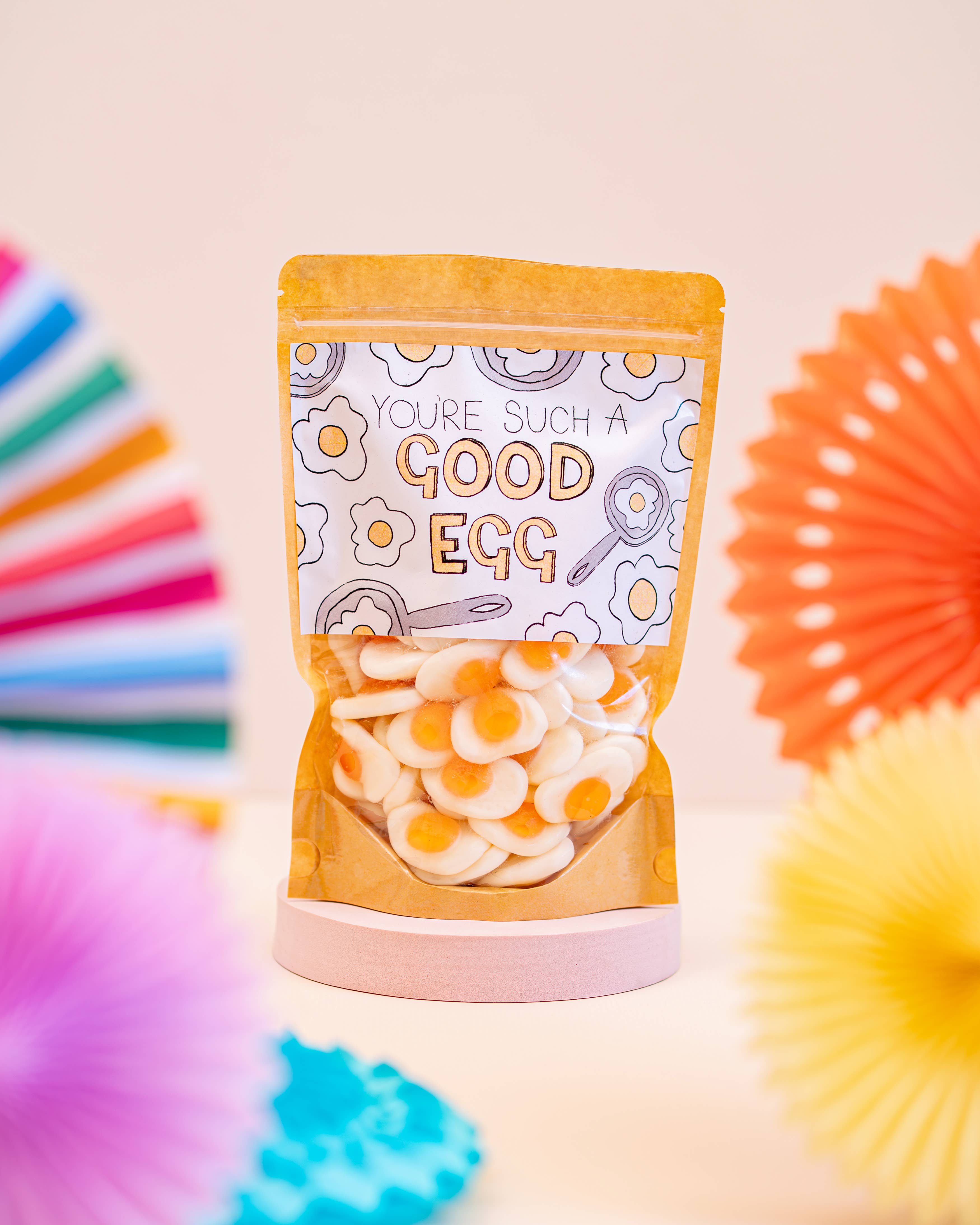 Flossy Teacake Good Egg Sweet Bag (400g) | Fried Egg Gummies | Funny Gift
