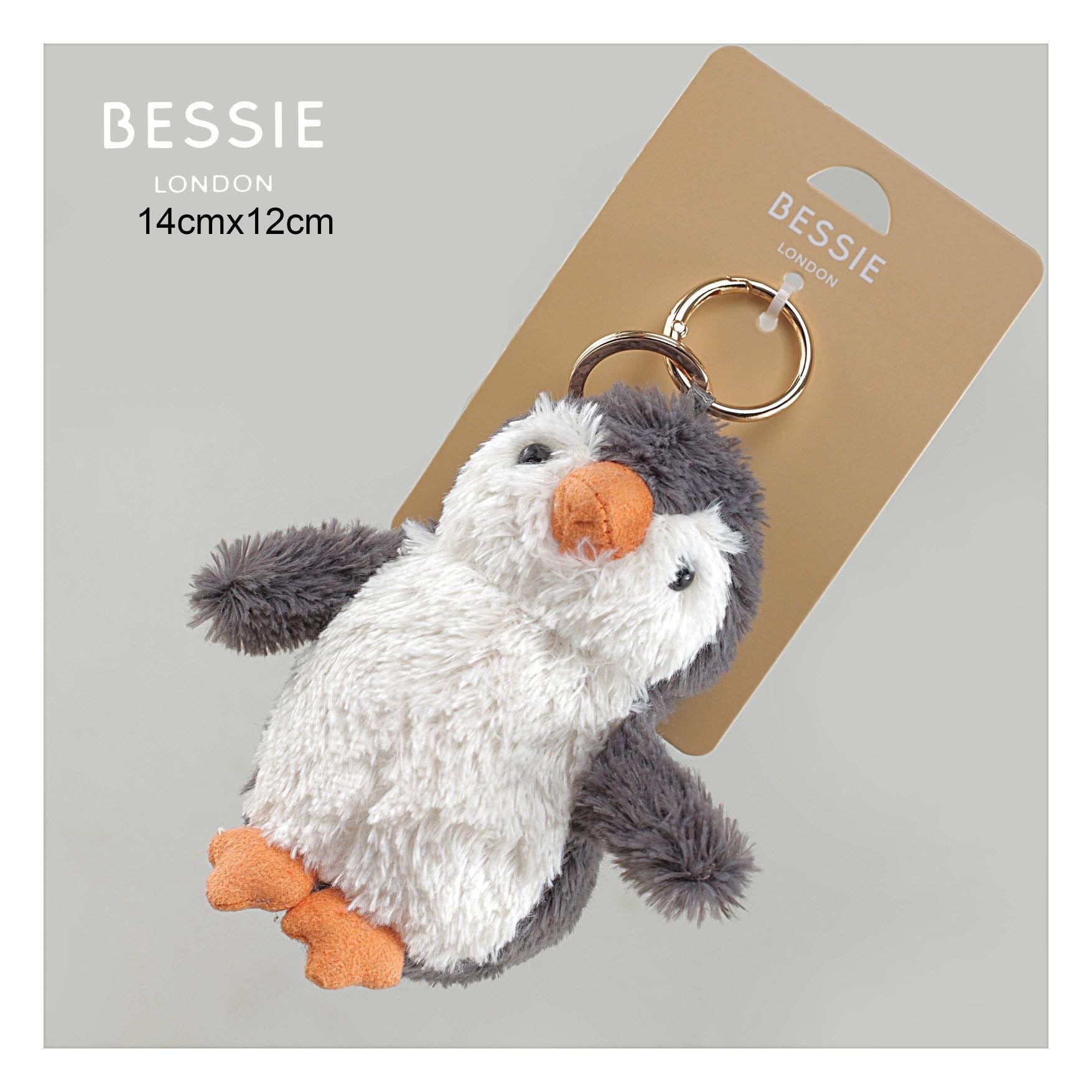 Bessie London Penguin Plush Keyring | Cute Bag Charm
