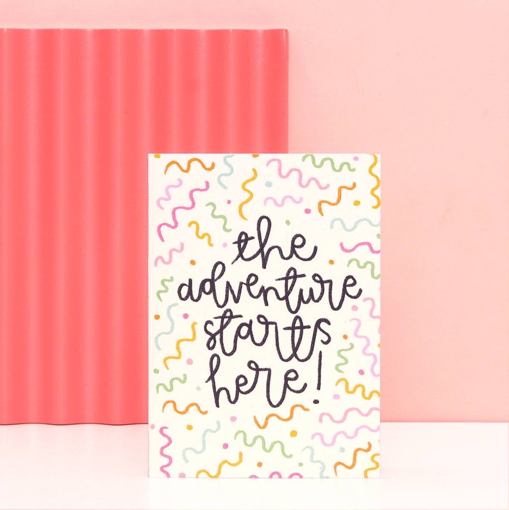 Greeting card - 'the adventure starts here'