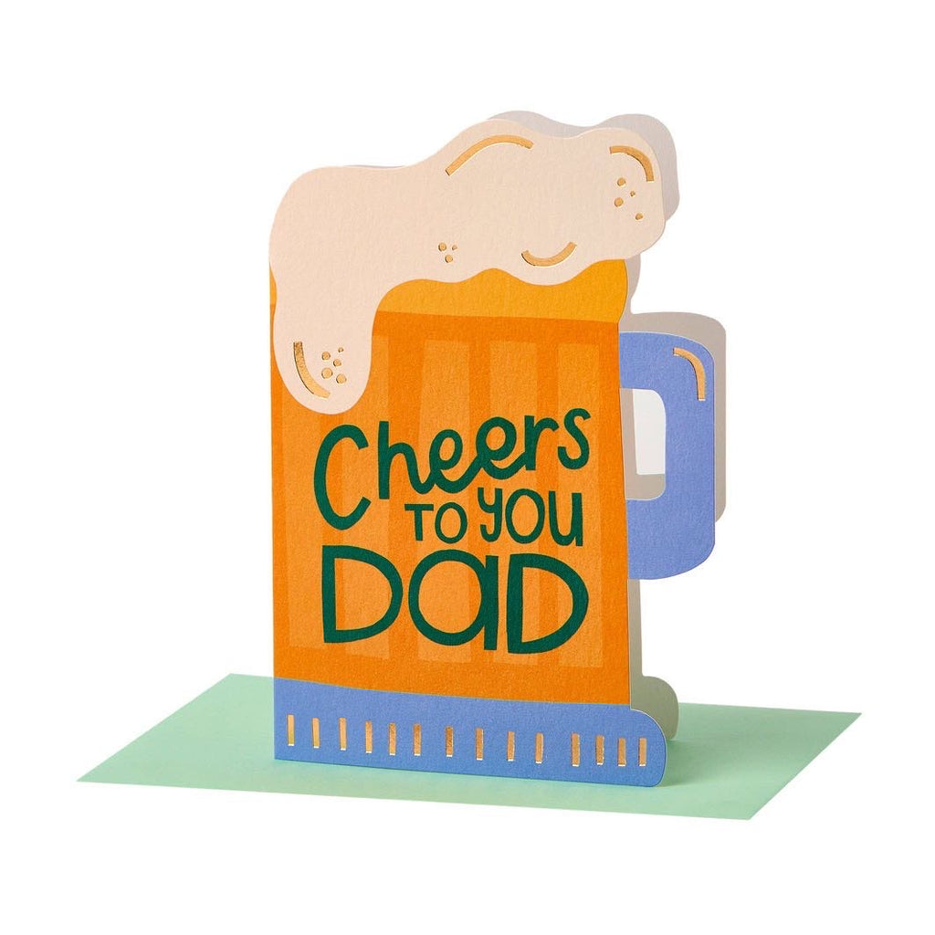 Cheers To You Dad Father’s Day card shaped like a pint of beer