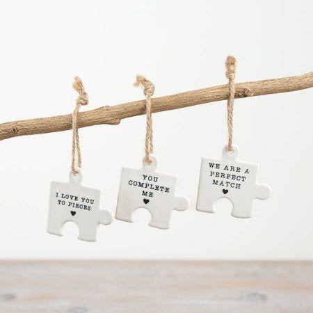 I Love You to Pieces” Puzzle Piece Hanging Decoration