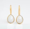 Gold Crystal Earrings- Moonstone
