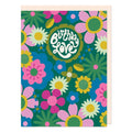 Birthday love card dark floral 