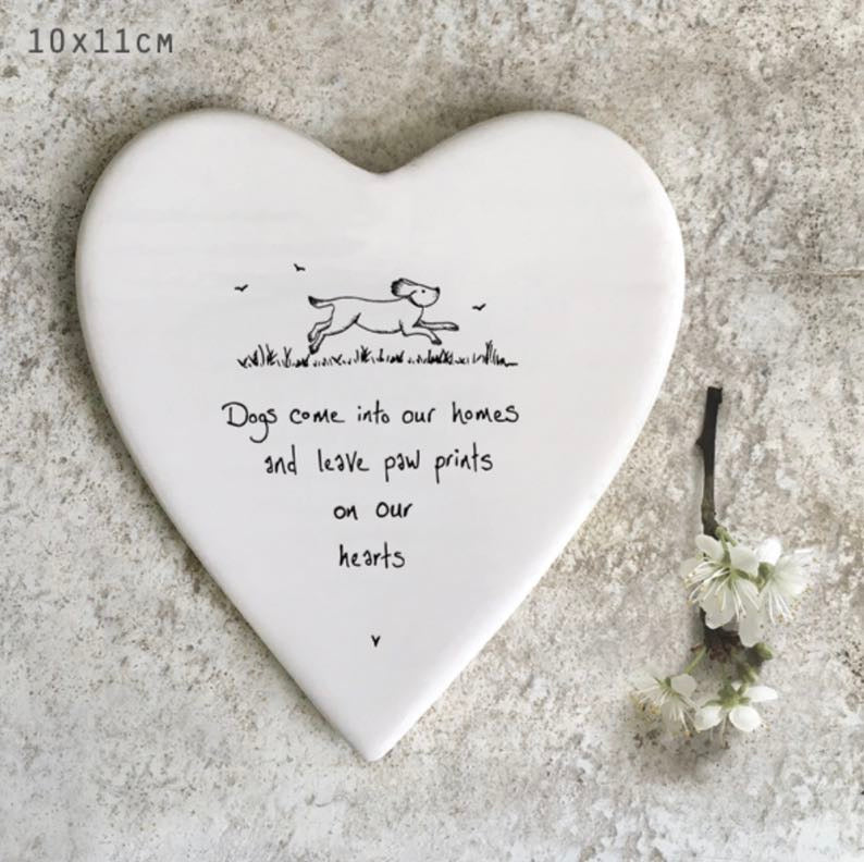 'Dogs Come Into Our Home’ Porcelain Coaster - East of India