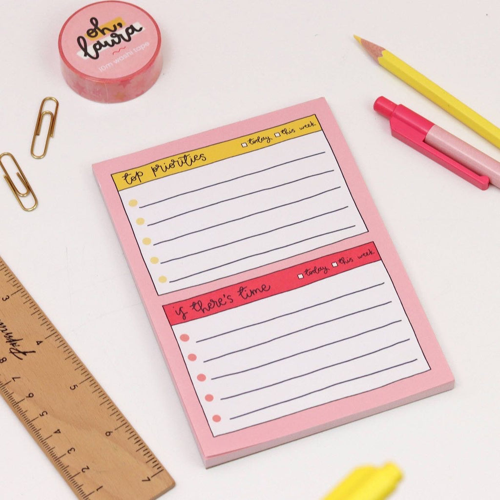 Top Priorities A6 Notepad - Oh Laura