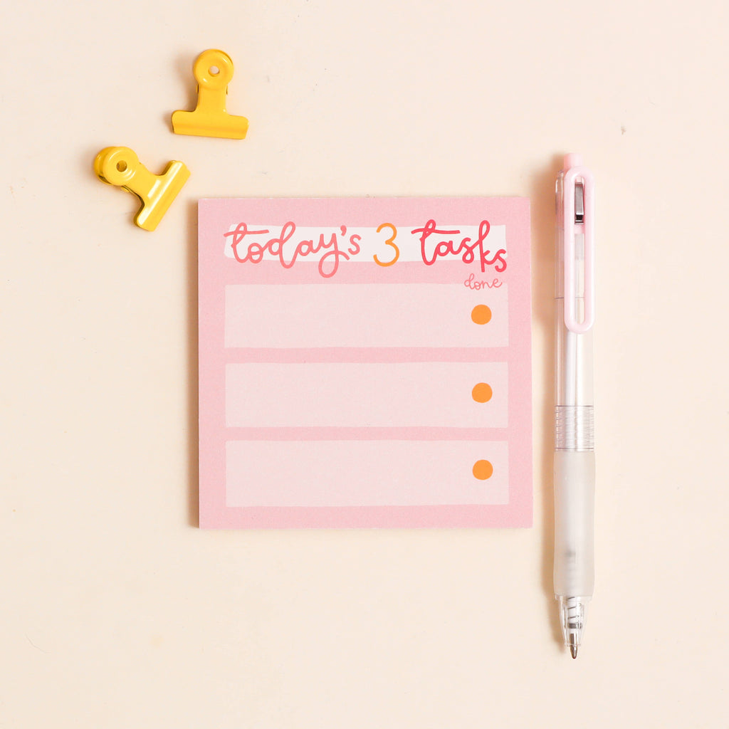Memo pad - today's 3 tasks