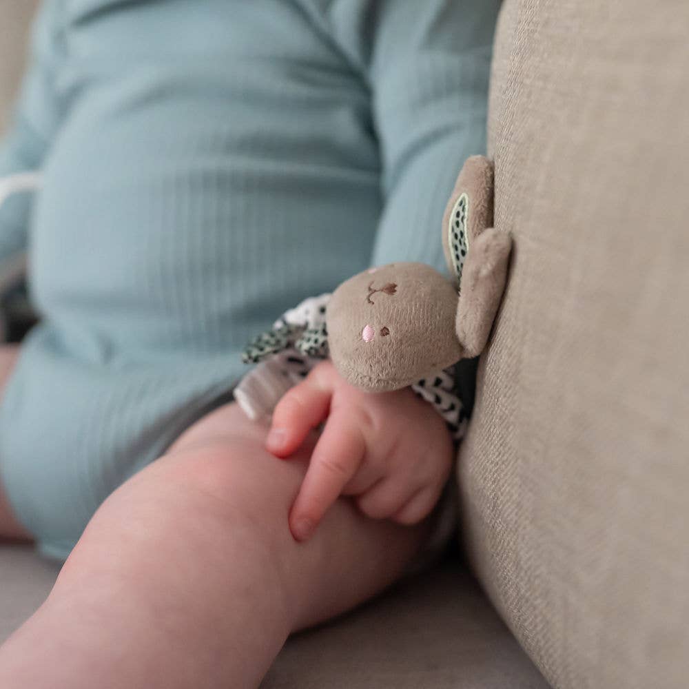 Ziggle Plush Wrist Rattles – Bunny Baby Sensory Toys (Pair)