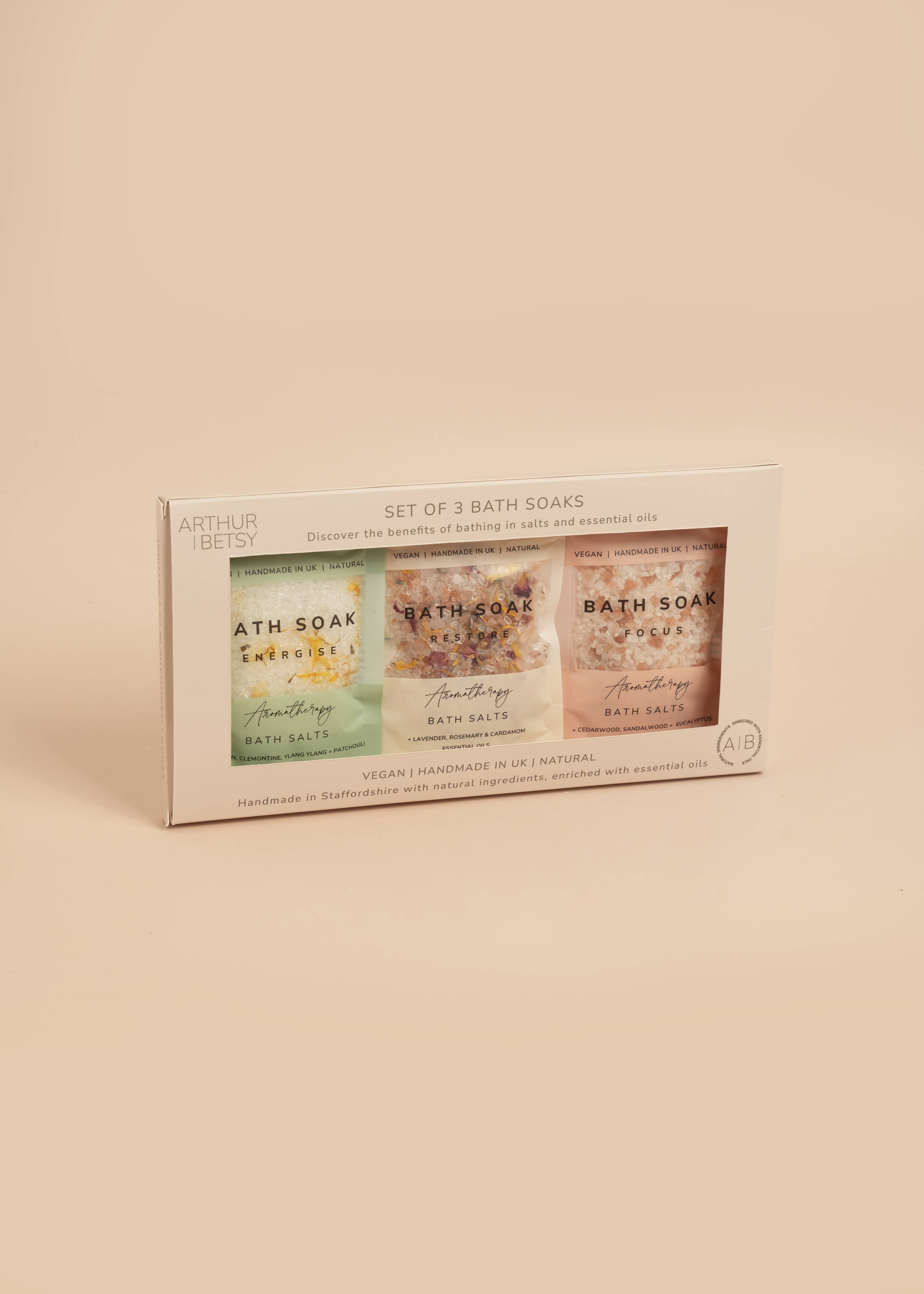 Aromatherapy Bath Salts Trio Gift Set, Bath Soak Set Gifts