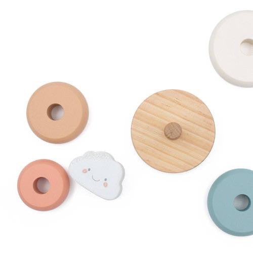 Jumini Cloud Wobbly Stacker Toy| Pastel Wooden Toy (1+)
