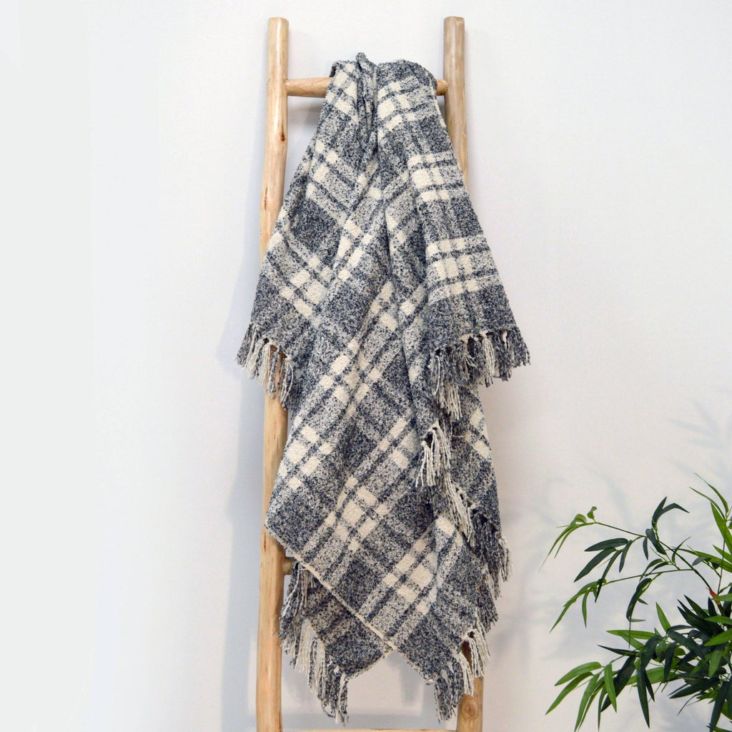Darwin Chenille Checked Tartan Throw Blanket - 100% Recycled