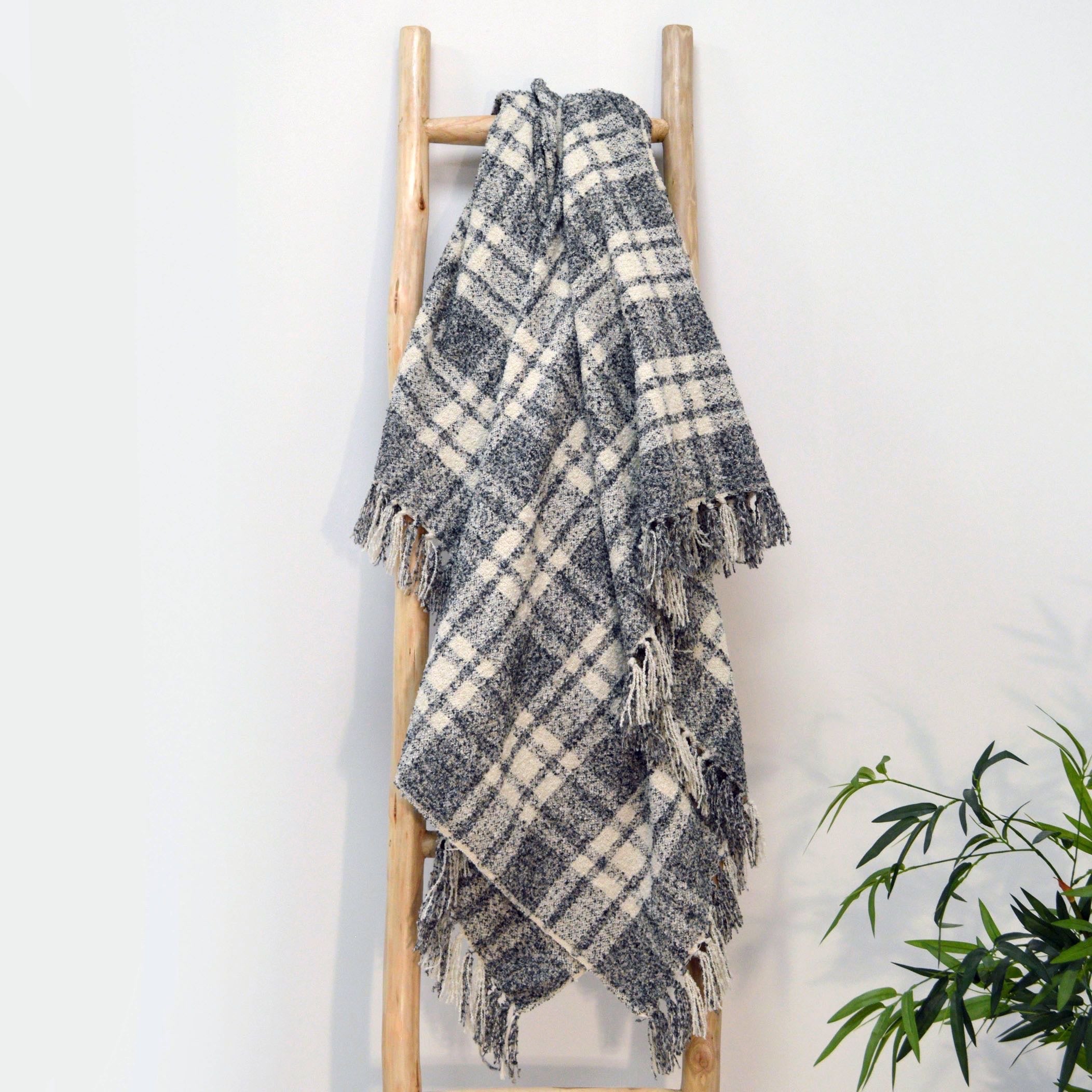 Darwin Chenille Checked Tartan Throw Blanket - 100% Recycled