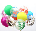 Rainbow Confetti Balloons - 12 Pack | Birthday Balloons |