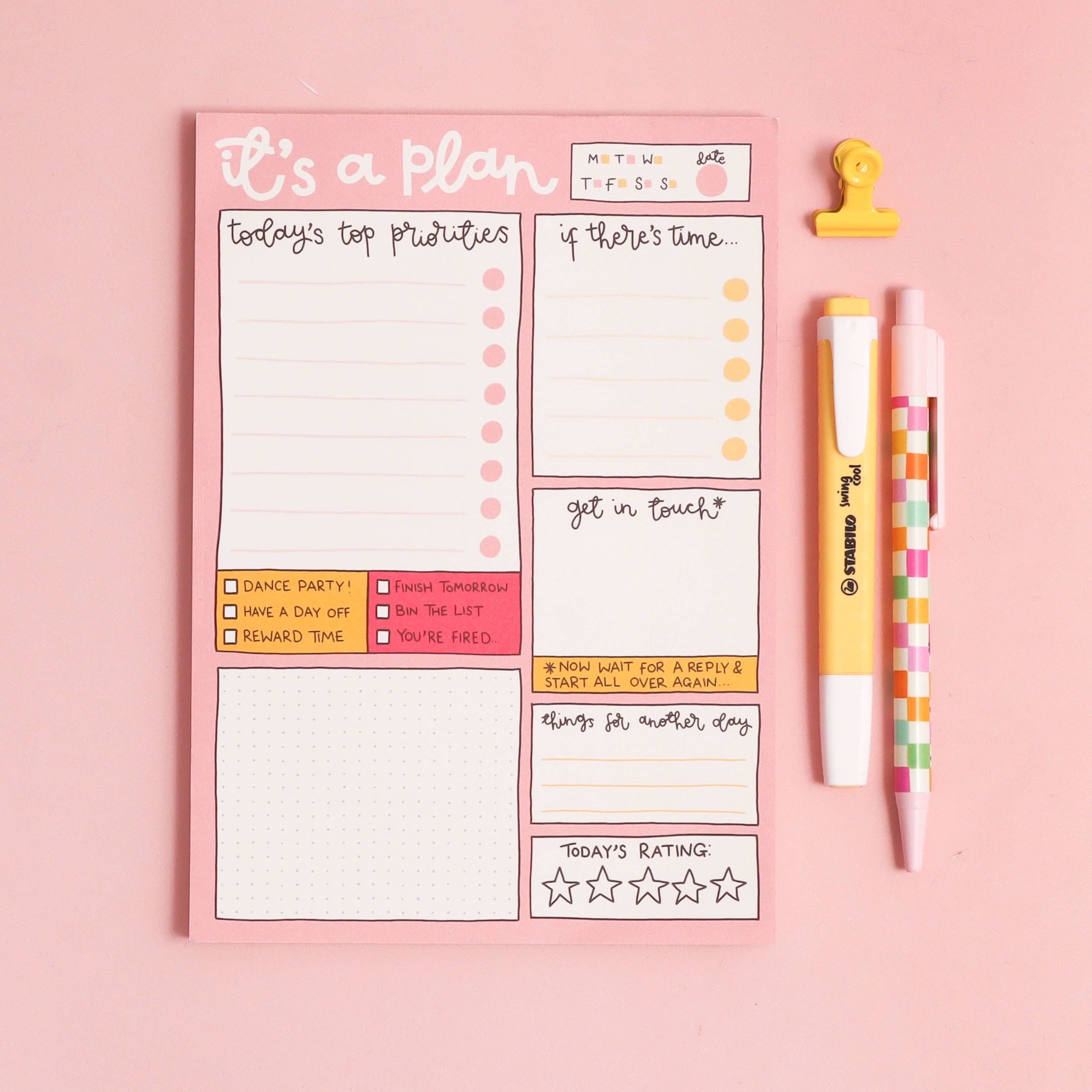 A5 notepad - daily planner - it’s a plan by Oh Laura