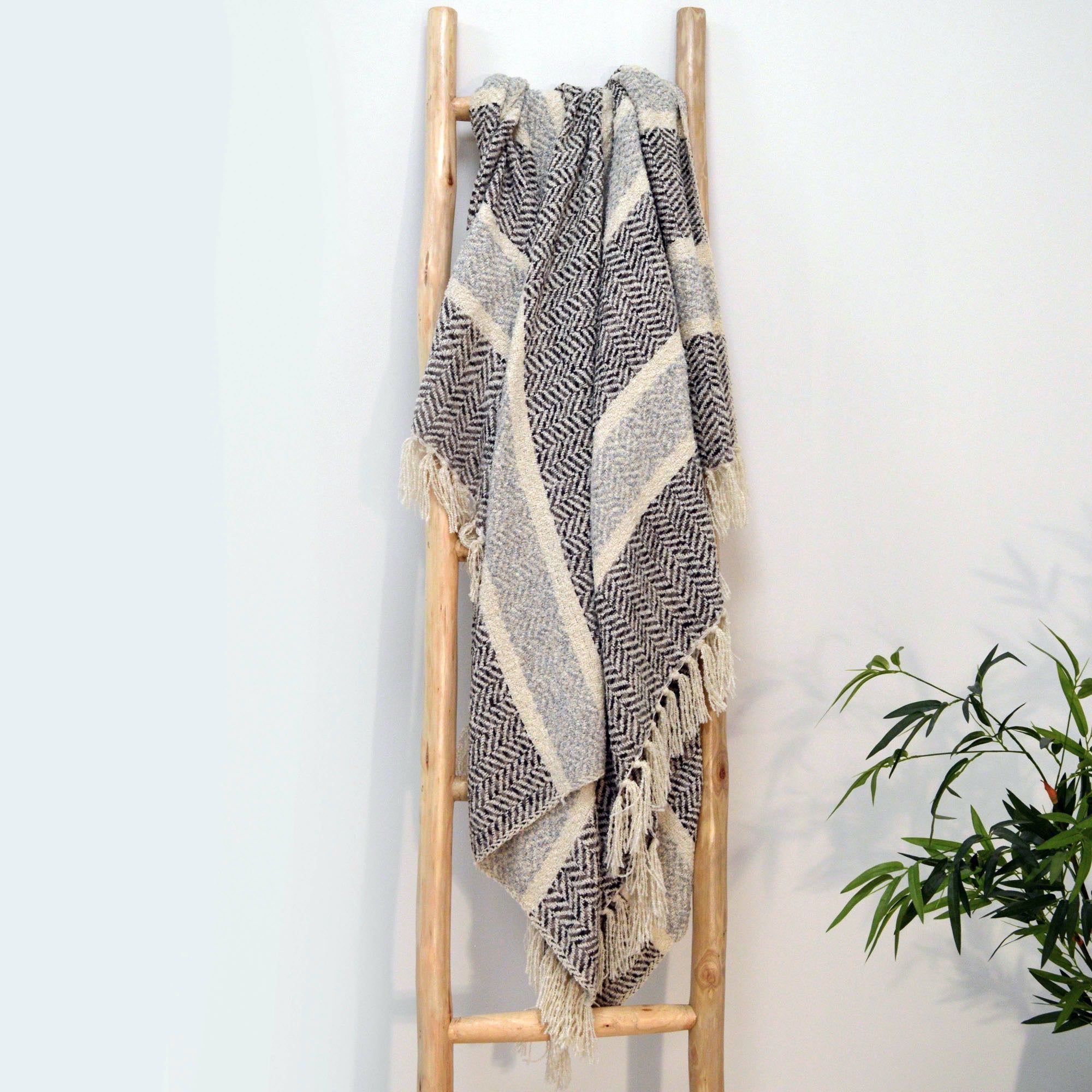 Savannah Herringbone Throw Blanket - 100% Recycled Materials