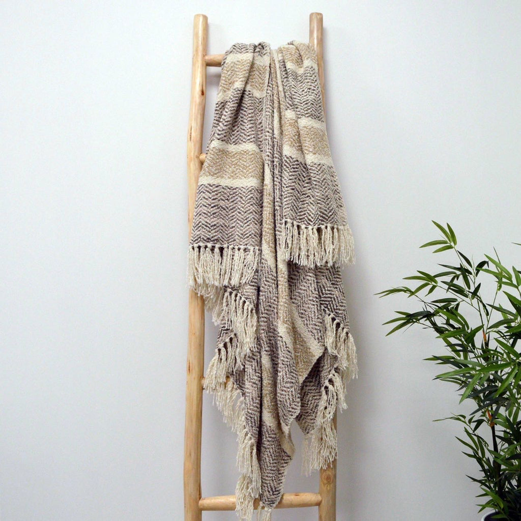 Savannah Herringbone Throw Blanket - 100% Recycled Materials