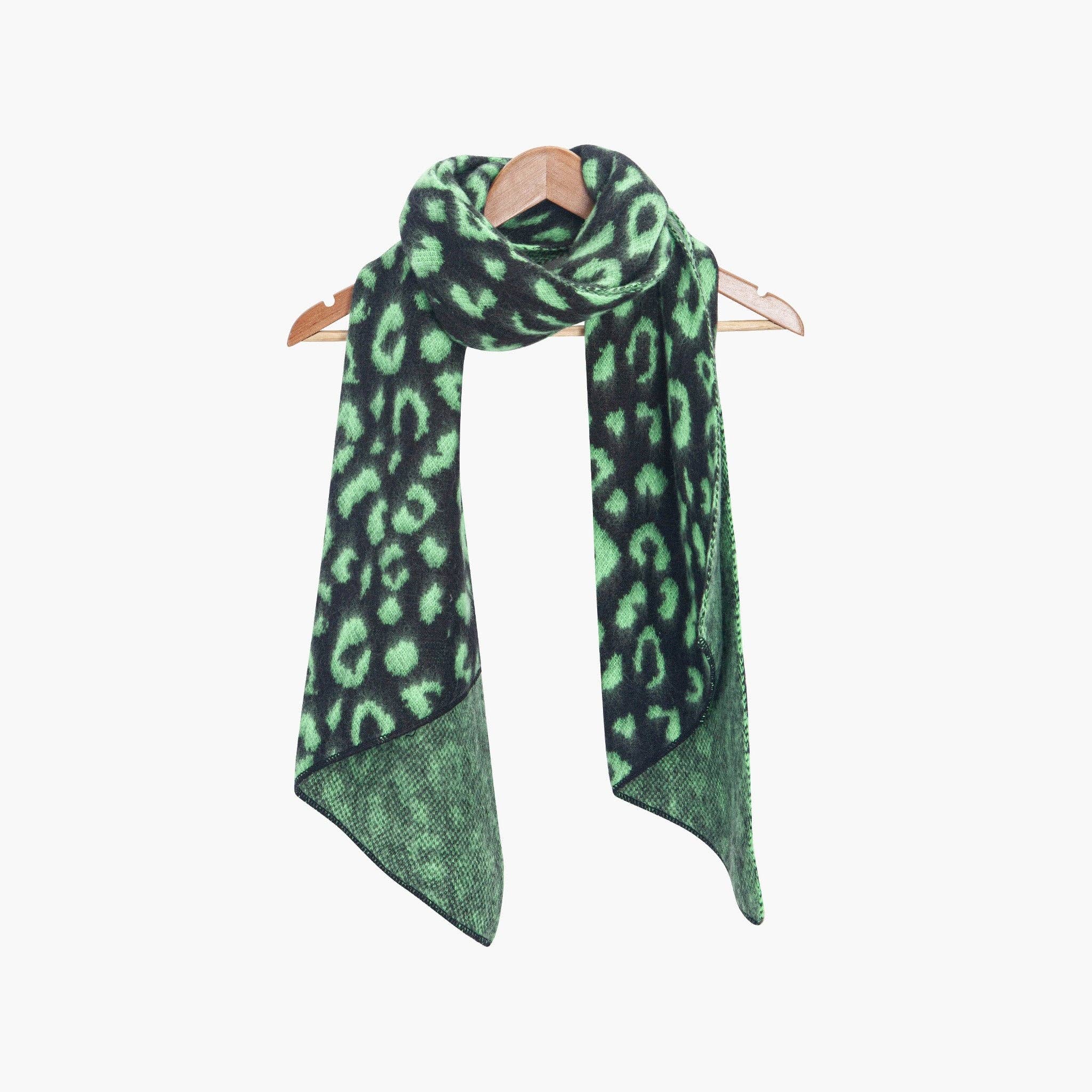 Black/Lime Leopard Heavyweight Scarf