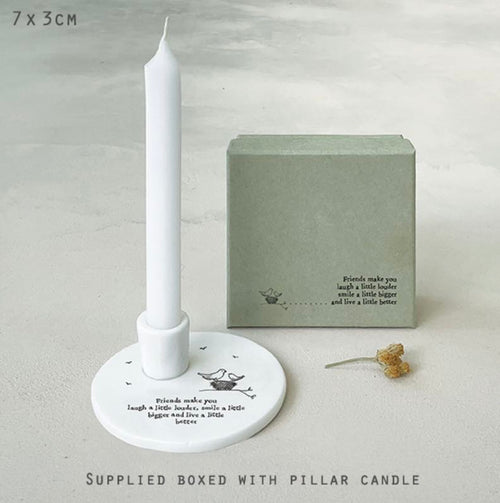 'Friends Make You Laugh Louder' Candle Holder - East Of India