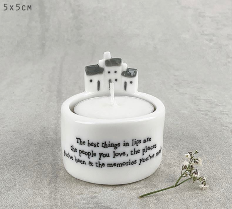 The best things in life are the people you love, the places you've been & the memories you've made tealight