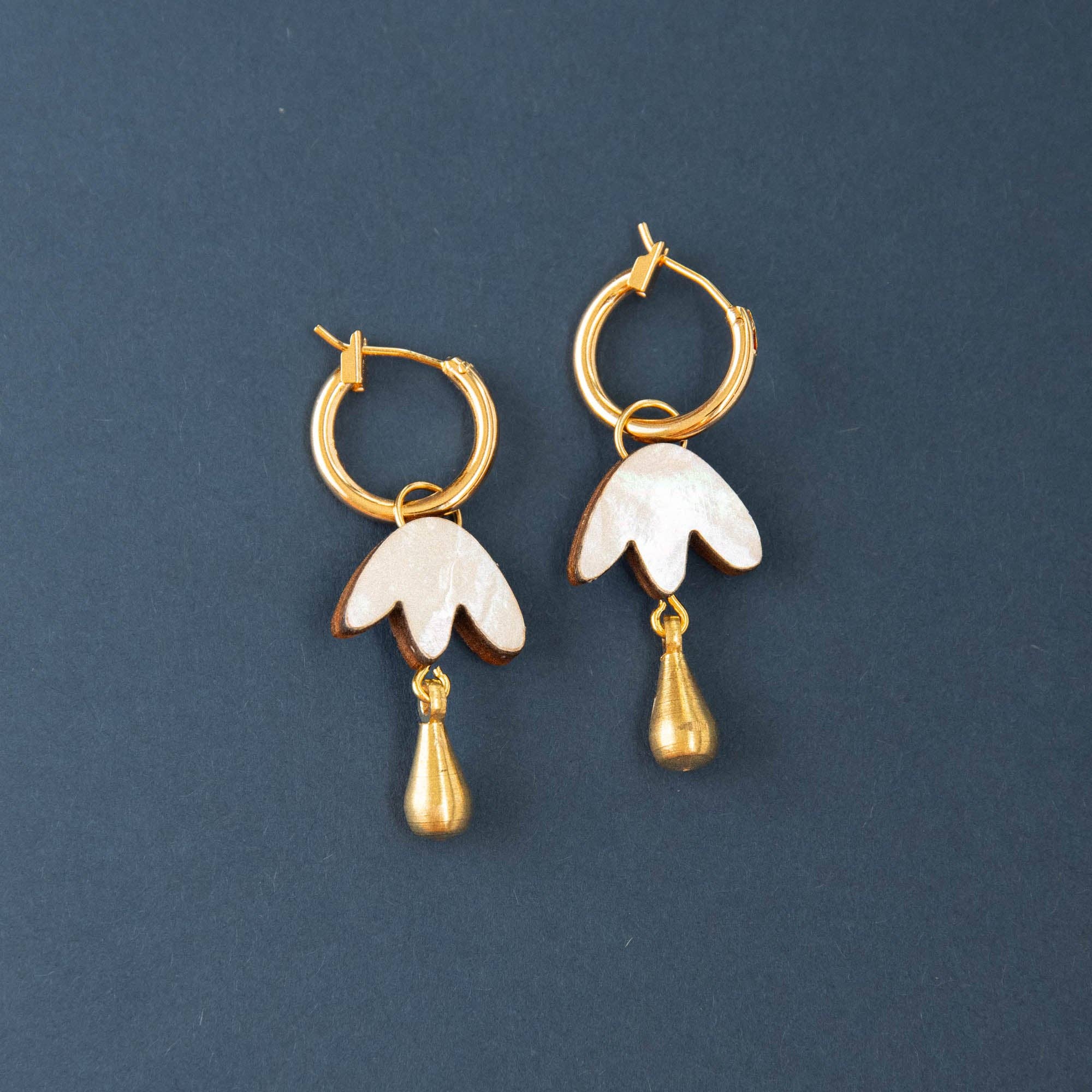 Petal Drop Hoop Earrings - Pepper You