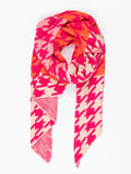 Fuchsia/Orange & White Houndstooth Heavyweight Scarf