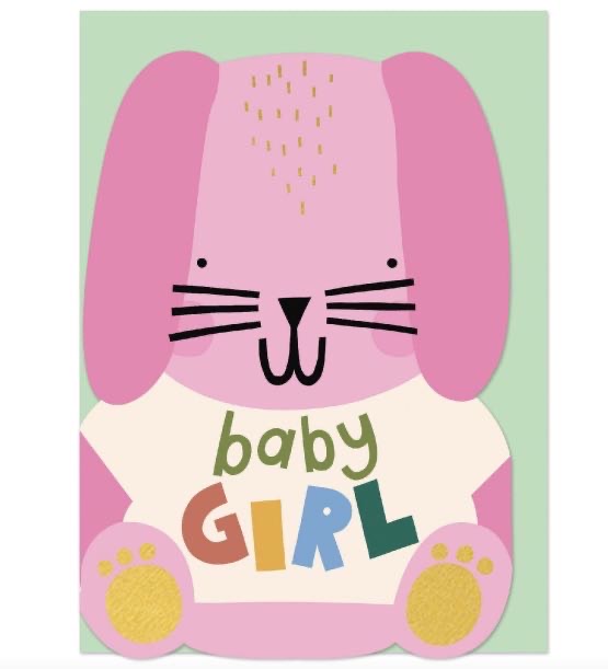 Baby Girl - Pink Bunny Card