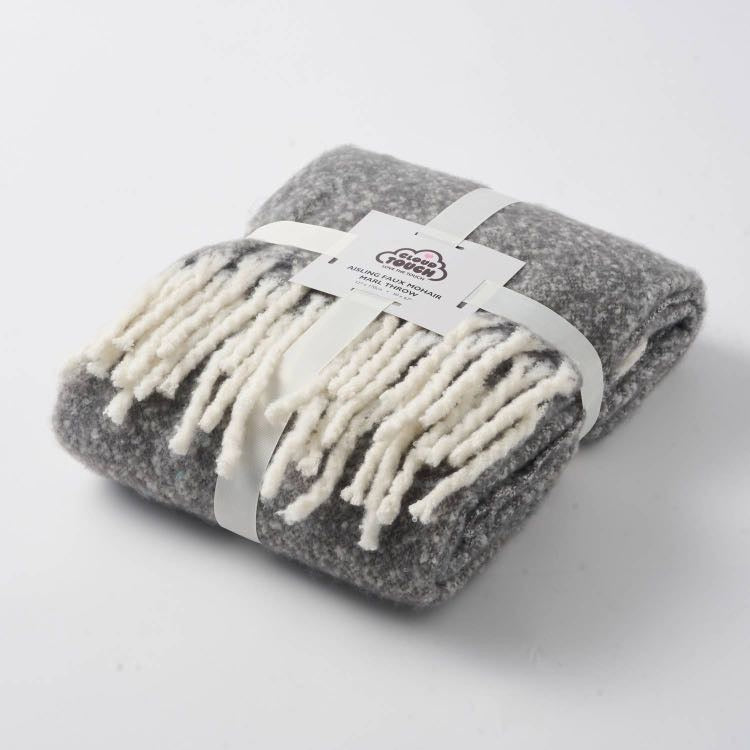 Aisling Faux Mohair Throw - Soft, Stylish Fringed Blanket