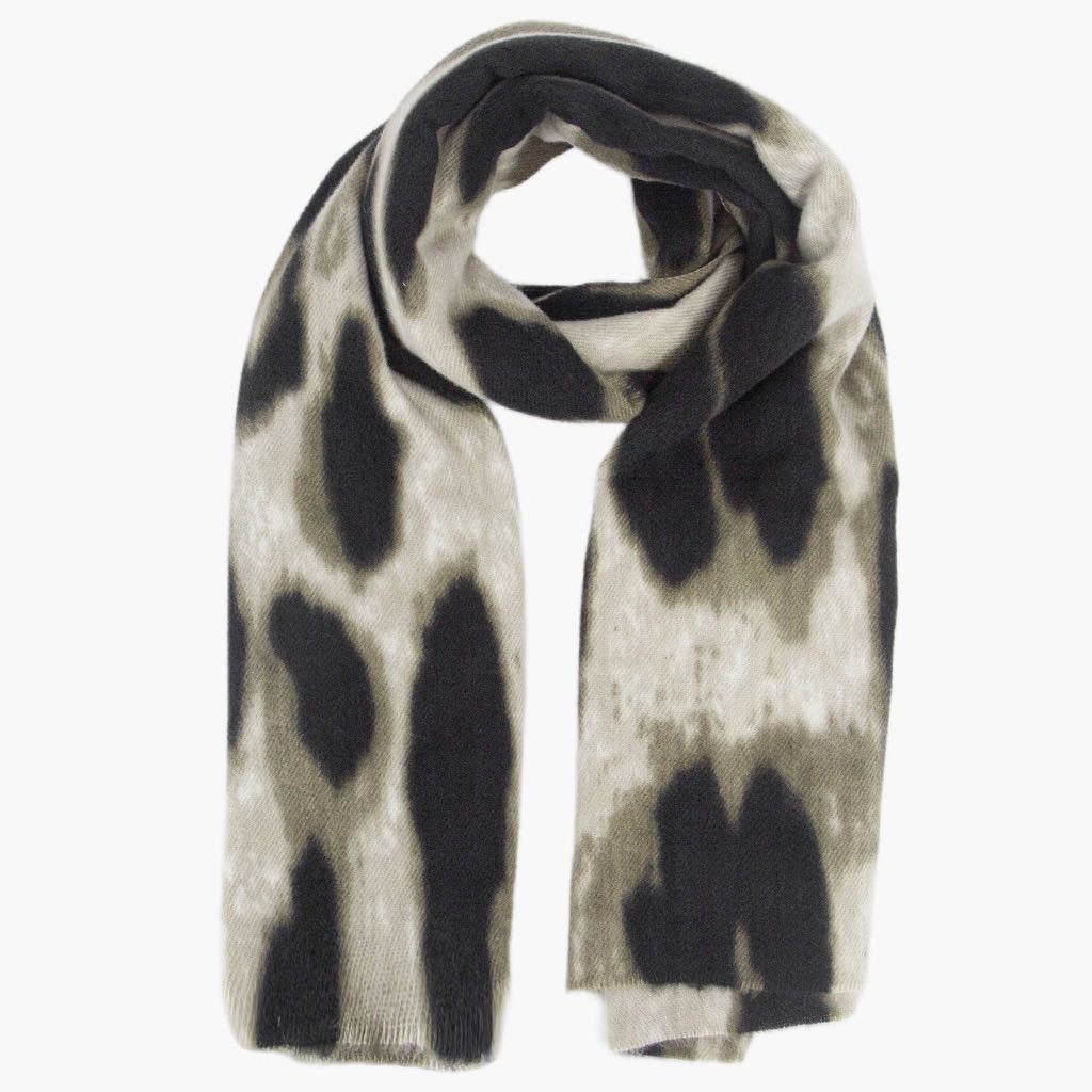 Lois Khaki Leopard Lightweight Scarf-Sarta