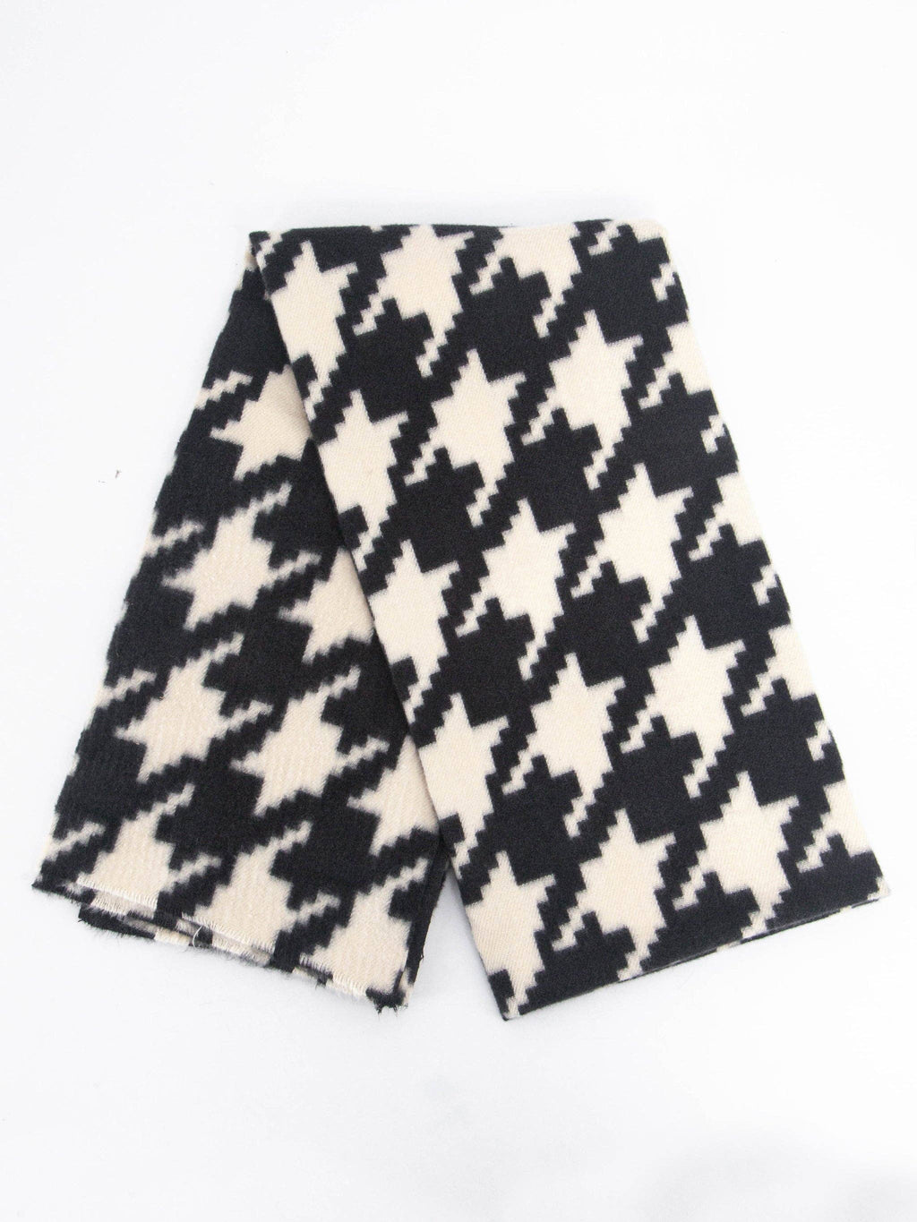 Black & Cream Houndstooth Midweight Scarf