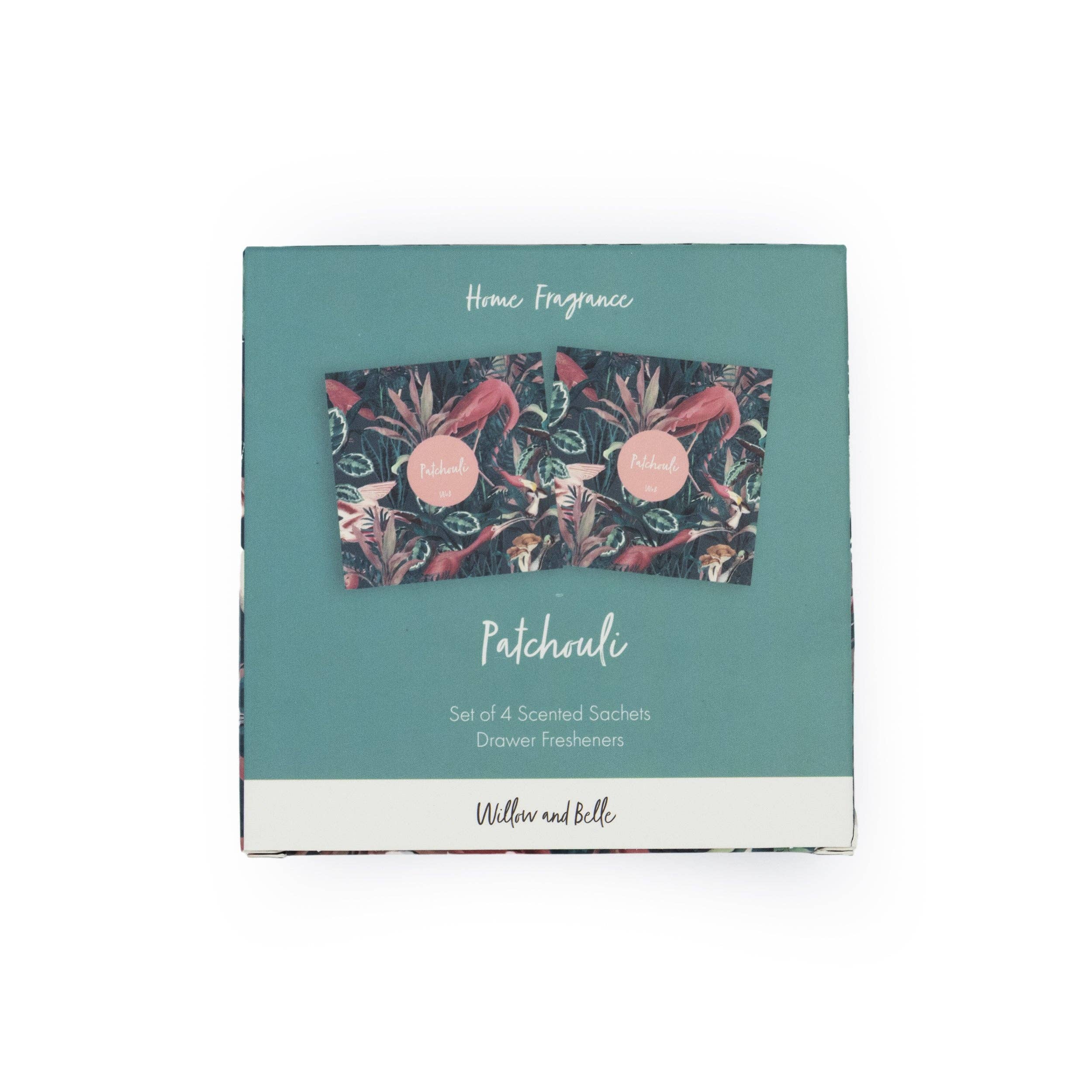 Willow and Belle Scented Sachet - Set of 4 Patchouli - Jungle Green Design