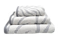 Zebra Print Sculpted Towels in Luxury Cotton - White/Grey
