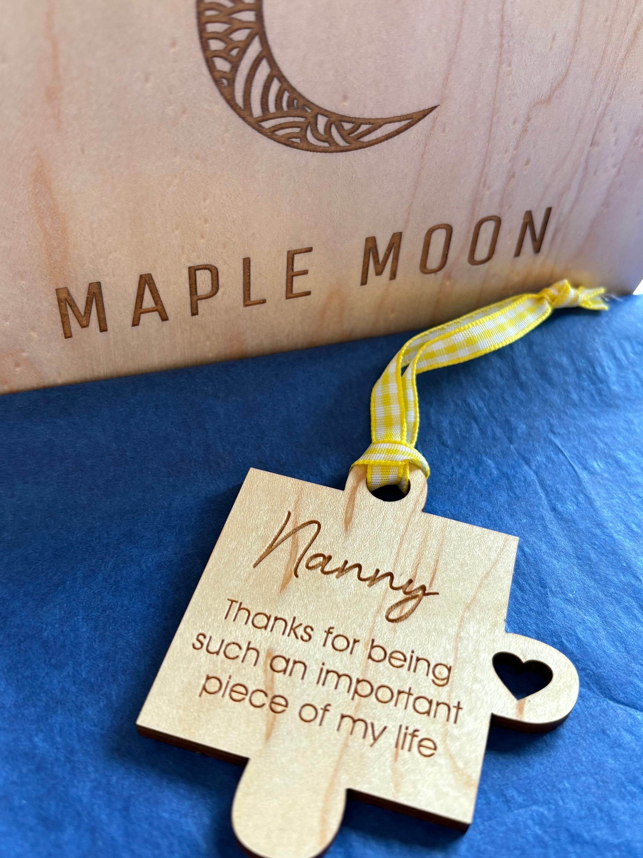 Nanny, Thanks for being such an important piece of my life wooden hanging decoration