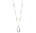 Silver and gold plated drop oval necklace 