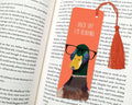 Duck Off I’m Reading bookmark with tassel and duck in glasses illustration