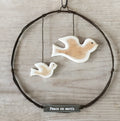 Large peace on Earth wire hanging Christmas decoration east of india