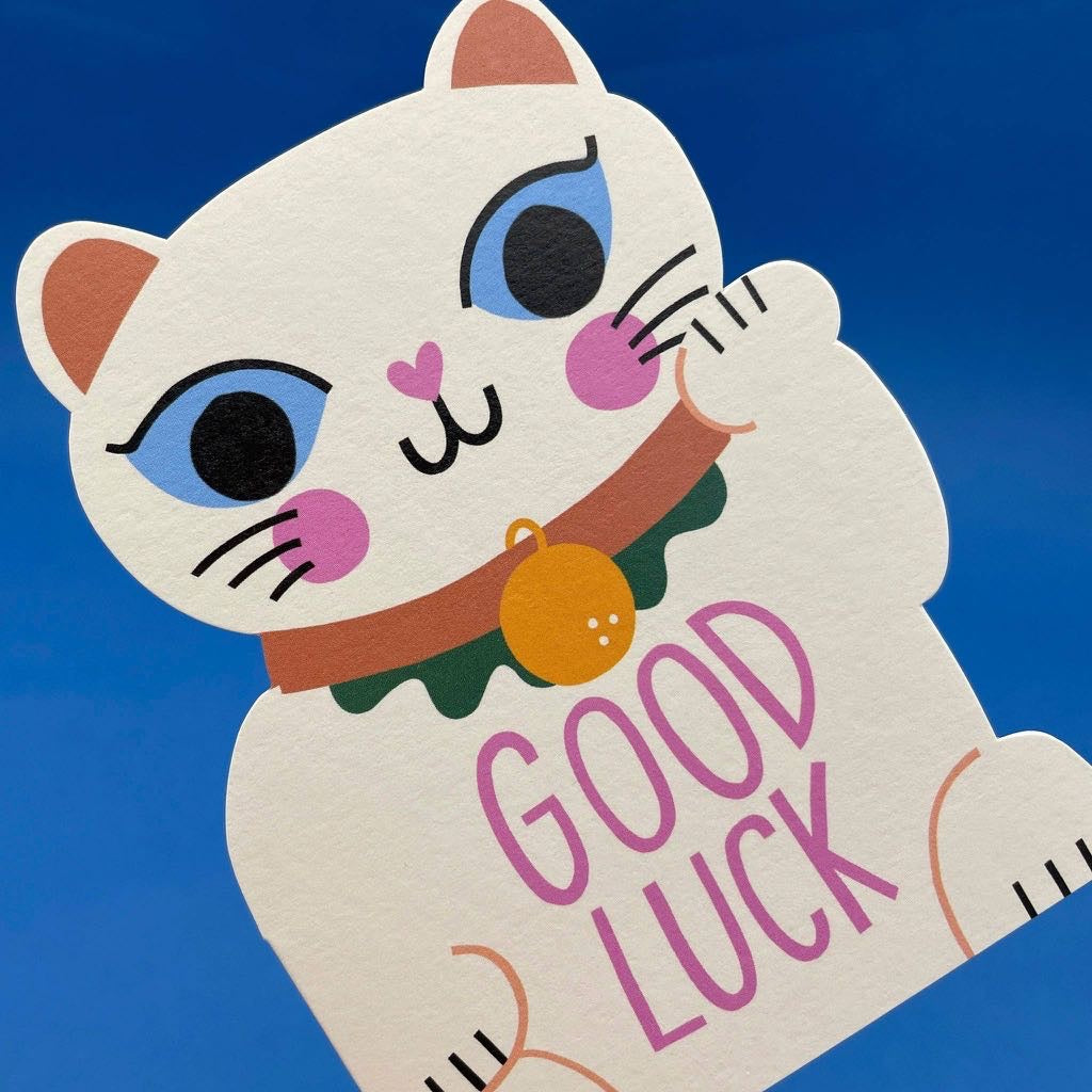 Good Luck Die-Cut Cat card