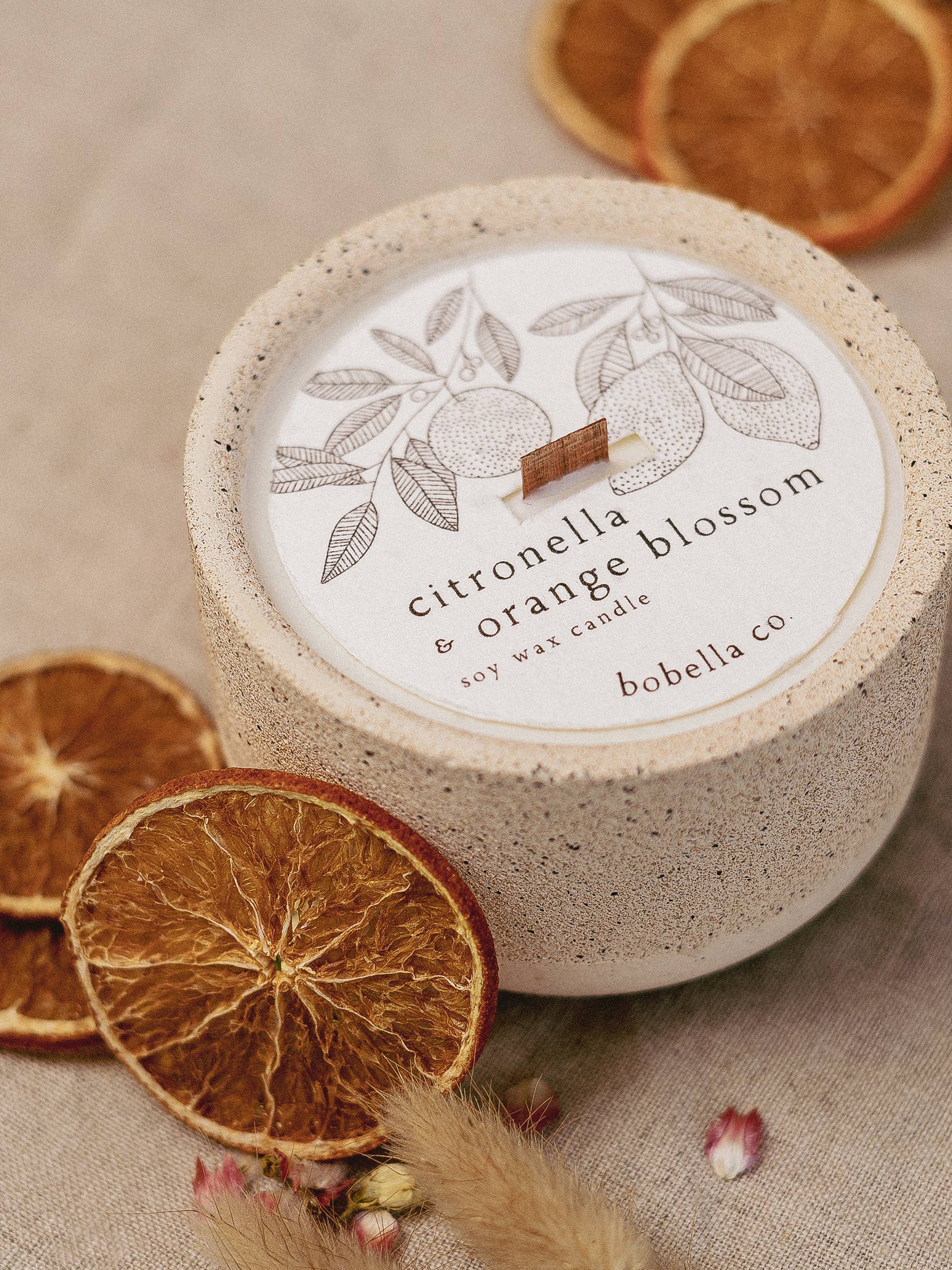 Citronella & Orange Blossom Stoneware Soy Wax Candle