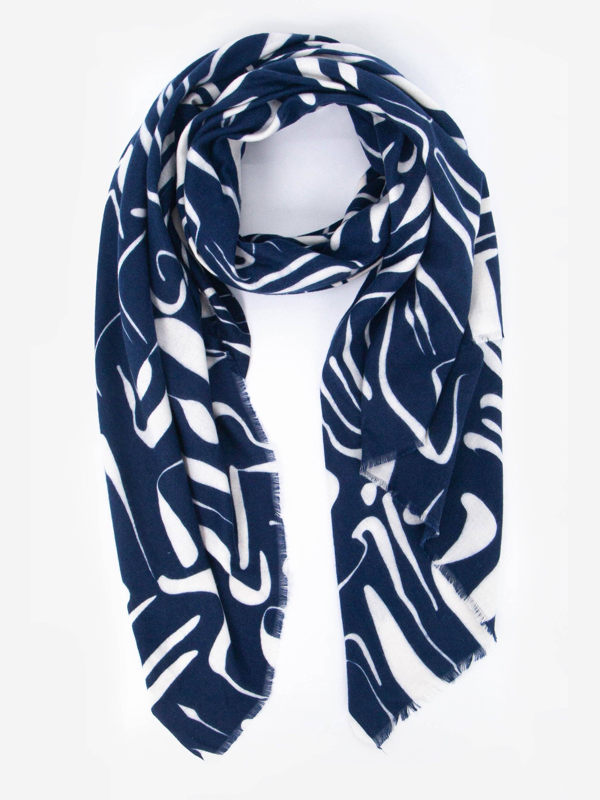 Blue Abstract Lightweight Scarf